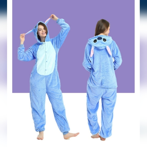 Newcosplay Other - NWT Lilo & Stitch Blue Pajamas Halloween Costume Cosplay Adult Medium Sleepwear